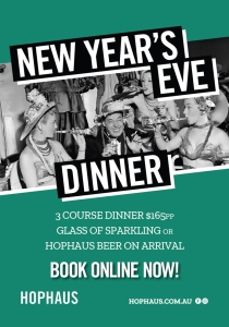Hophaus New Year's Eve Dinner for NYE Melbourne 2025/2026